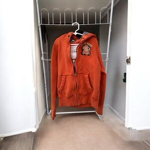 Abercrombie & Fitch Orange Hoodie with Embroidered Patch